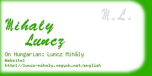 mihaly luncz business card